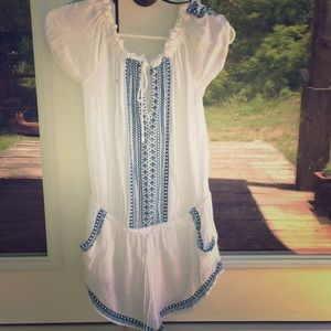 XS Rip curl white and blue bathing suit cover up